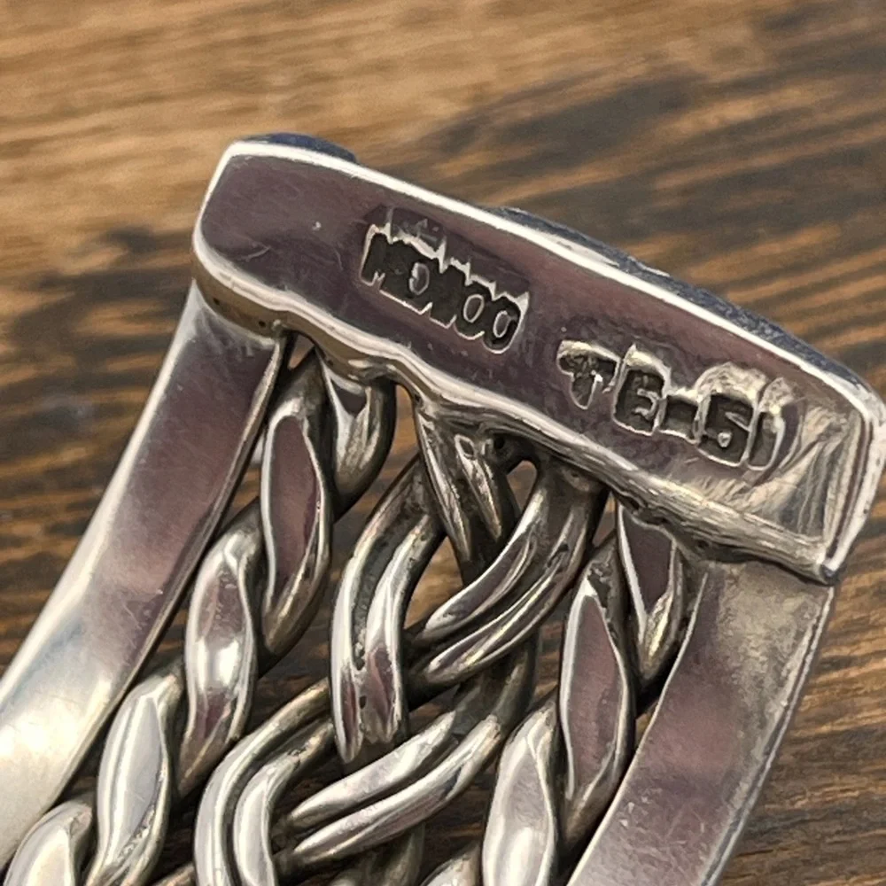 Mexican silver braided cuff - Picture 5 of 5